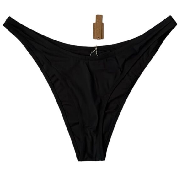 NWT SKIMS Recycled Swim Cheeky Tanga In Gun Metal Black Bikini Bottom - Picture 4 of 6